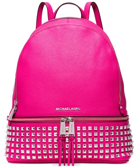 michael michael kors rhea zip large studded backpack|Michael Kors rhea colorblock backpack.